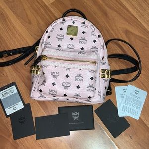 NWT Authentic MCM Mini Backpack with Studded Sides